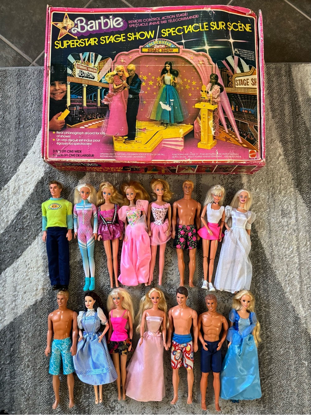 Barbie doll bundle with vintage stage playset
